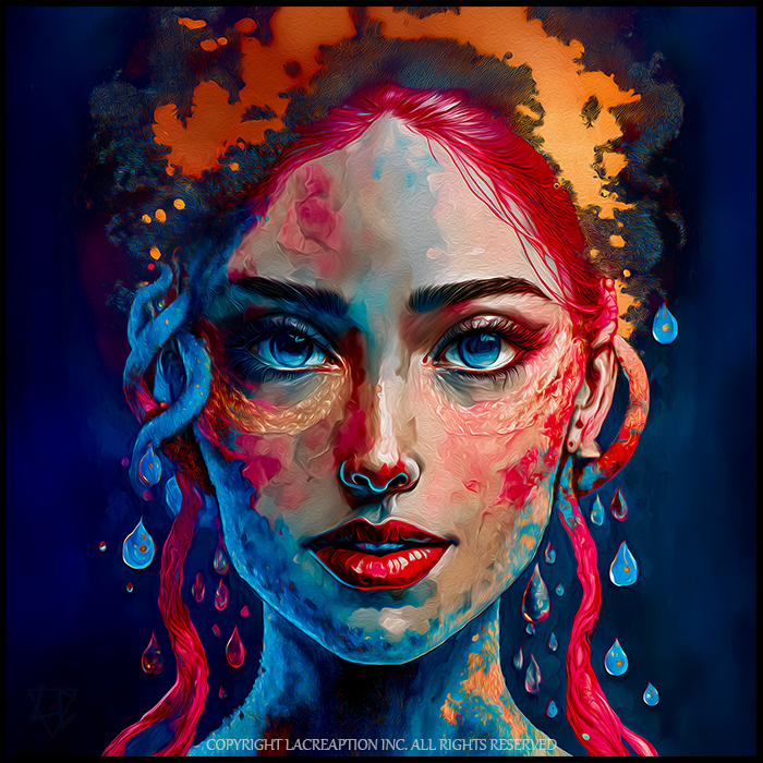 portrait femme aux grands yeux bleus